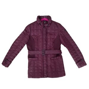 Schneiders Salzburg Sandrina Quilted Belted Jacket Burgundy US 8